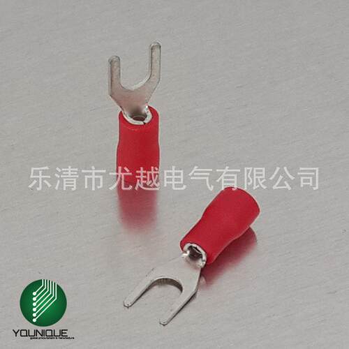 PVC绝缘护套叉形预绝缘端头U型冷压端子Y形接线鼻子SV