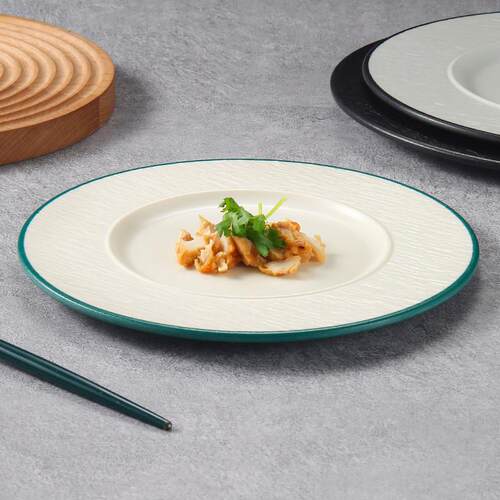 密胺盘子商用平盘圆形餐厅菜盘炒菜碟子西餐盘意面盘牛排餐盘塑料
