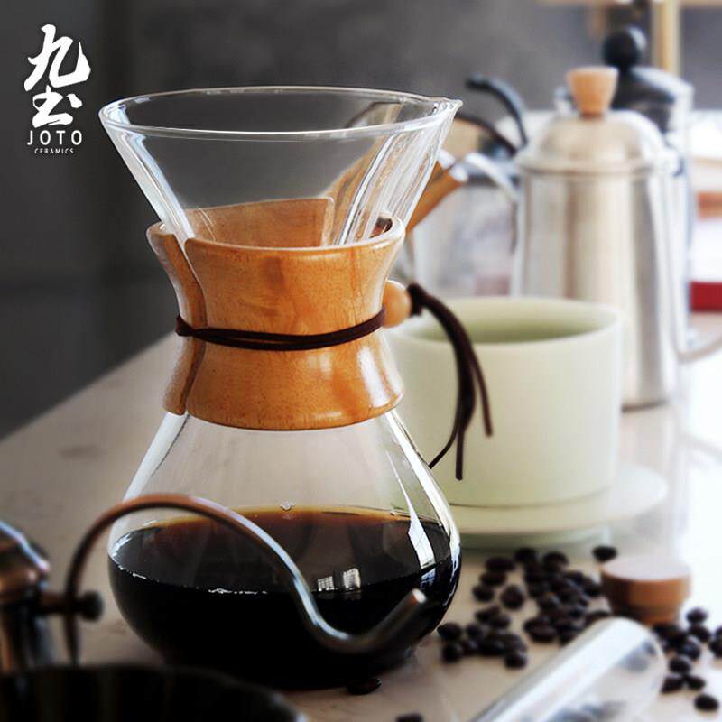 九土手冲咖啡分享壶一体套装简约耐热玻璃双层不锈钢过滤网杯家用