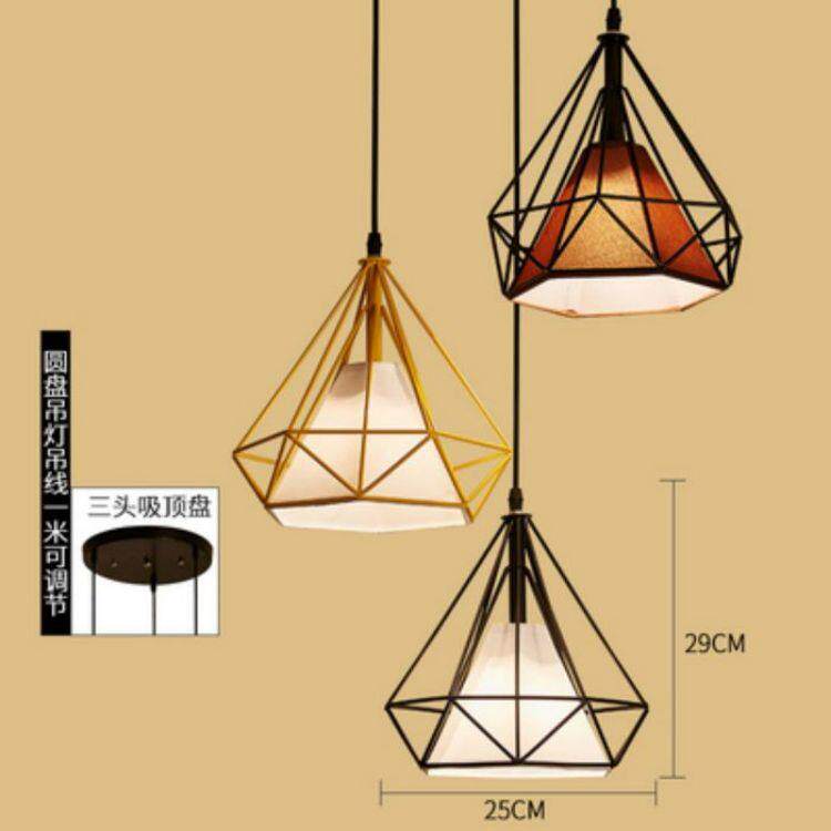 铁艺简易餐厅吊灯三头餐桌现代简约led吧台饭厅创意设计工业风
