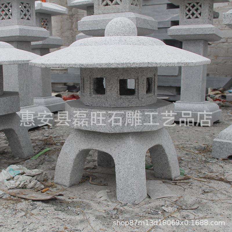 太阳能石灯 青石仿古石灯日式照明石灯笼 做旧石雕庭院园林地灯