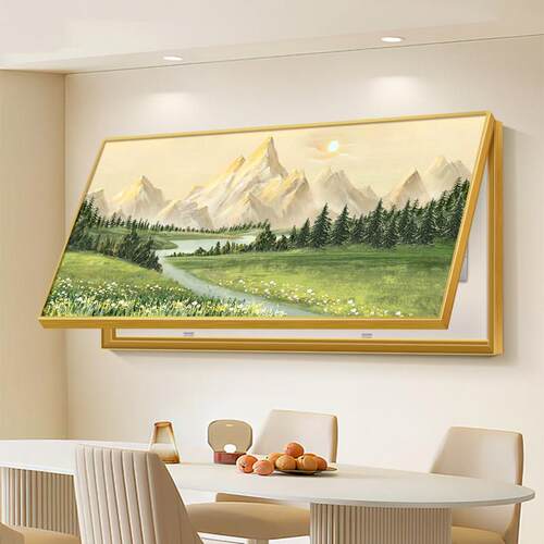 日照金山横版电表箱装饰画 画可定制大尺寸配电箱电闸盒墙面遮挡