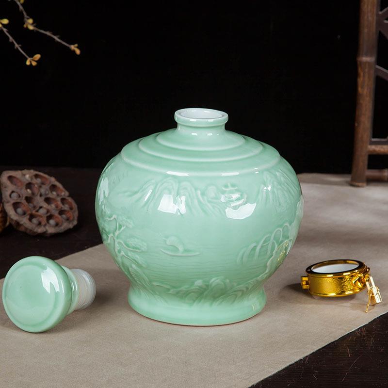 陶瓷泡酒瓶空瓶酒壶景德镇5斤10斤有盖家用密封酒缸酒罐酒坛十斤