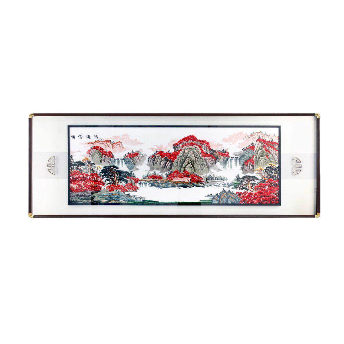 客厅端刺绣挂画鸿运当头成品苏绣沙发背景墙装饰画现简约壁画