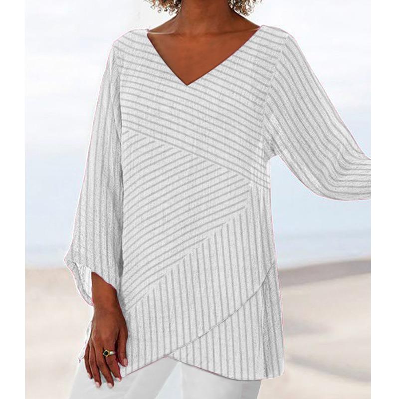 Simple and fashionable striped shirt street style shirt