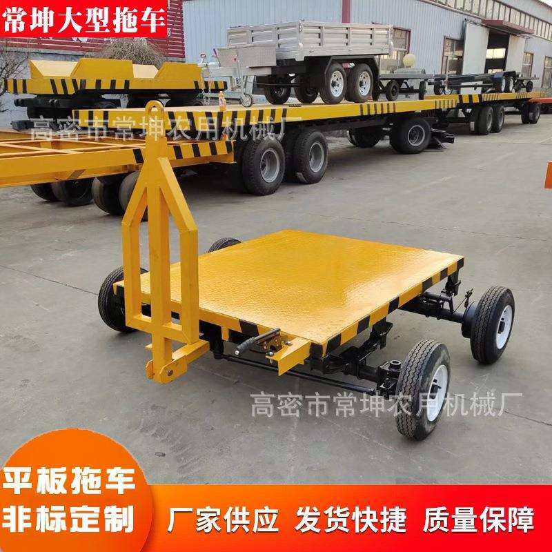 平板拖车物流仓储四轮拉杆转向牵引平板车600kg重型短途运输车