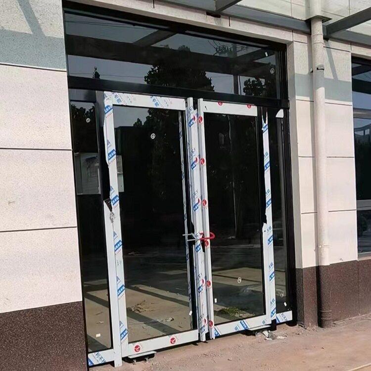 不锈钢边框地弹门 玫瑰金不锈钢地弹门 铝合金玻璃门地弹簧平开门