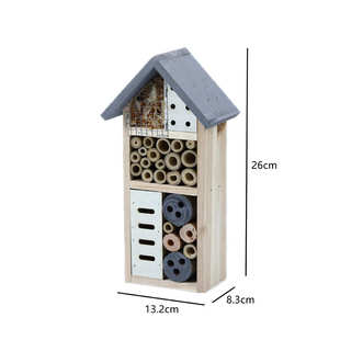 木制小型昆虫屋蜜蜂窝蜂屋蝴蝶园林户外悬挂Insect昆虫旅馆酒店