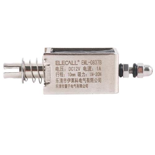 伊莱科EML-0837B直流框架推拉式电磁铁DC12V行程10mm吸力15N
