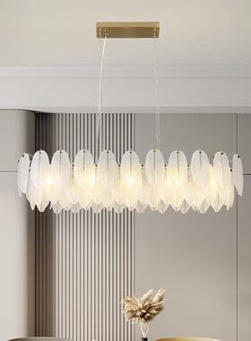 晶法式复古羽毛玻璃吊灯1601客厅灯现创代简约卧室餐厅灯具意意式