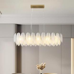 法式 创意水 复古璃羽毛玻吊灯灯客1601厅现代卧简约室餐厅灯具意式
