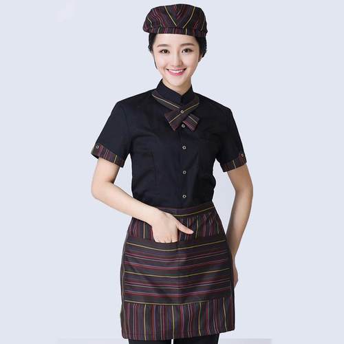 高档服务员工作服餐饮秋冬装员工厨师火锅烘焙短袖店快酒男店长袖