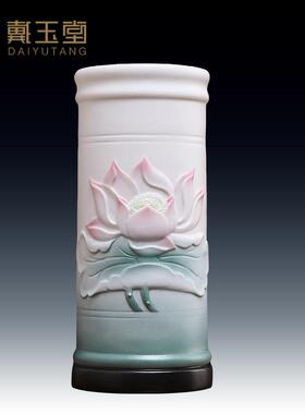 戴玉堂陶瓷香筒插香花瓶中式客厅用家用祝福供佛观音佛具陶瓷香桶