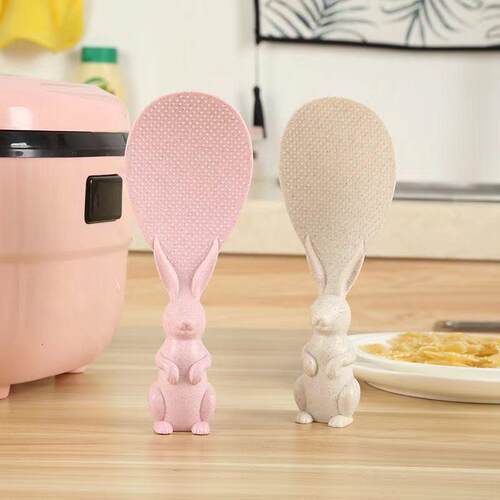 Standing rabbit-shaped rice spoon, non-stick, for serving ri