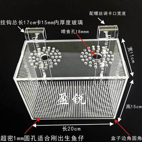 免安装压克力鱼缸隔离盒 孔雀鱼苗隔离盒 隔离盒