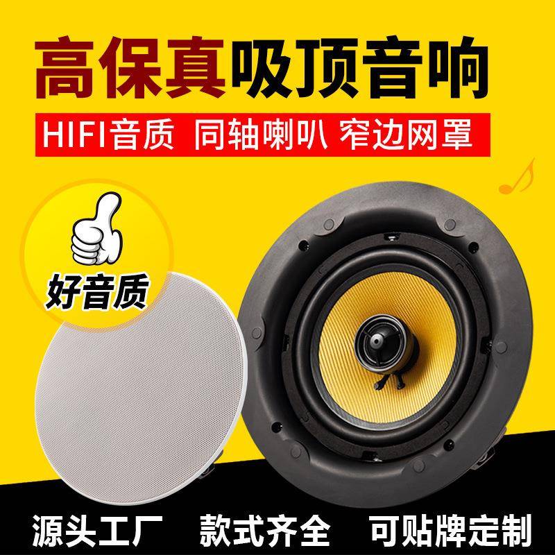 定阻同轴吸顶喇叭 5寸/6寸天花吊顶音响家庭背景音乐 吸顶喇叭