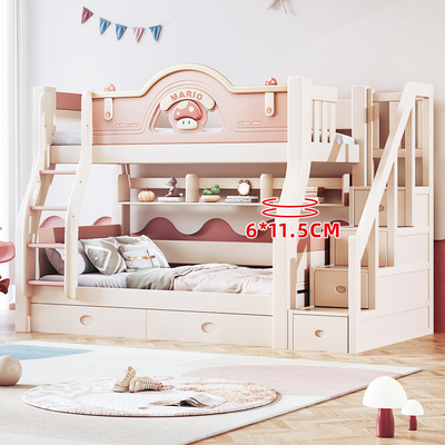 上下床双层床全实木高低床小户型女孩子母床上下铺木床双层儿童床