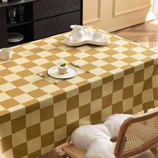 棋盘格桌布家用餐桌布免洗客厅PVC茶几布野外餐布户外