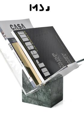 轻奢简约亚克力杂志架陈列架书架桌面摆件书房样板房家居软装饰品