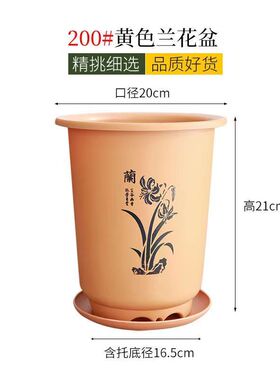 君子兰加厚树脂兰花专用紫砂花瓶