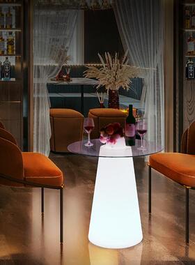 LED发光家具酒吧KTV派对夜场高鸡尾酒吧台户外奶茶店高脚桌椅