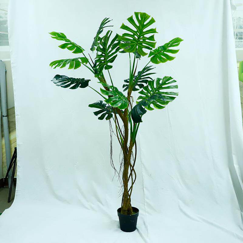 仿真龟背假植物仿真绿植盆栽简约风装饰家居办公室仿真喜林芋造景