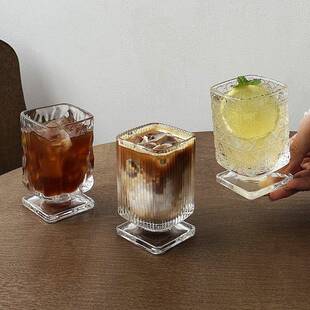 微醺小酒杯设计感小众矮脚玻璃杯牛奶咖啡杯果汁杯鸡尾水杯高级感