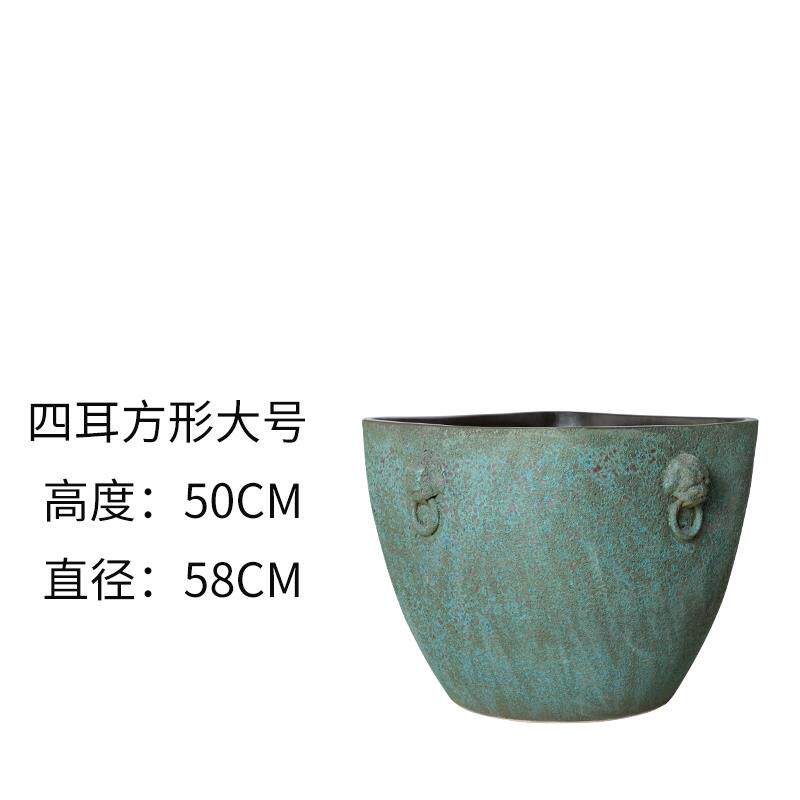 正品德镇粗陶陶鱼缸莲花缸睡莲盆碗瓷莲花盆景龟缸鱼缸缸金鱼流水