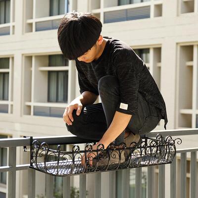 H台&H网&欧铁艺栏DFL-011杆花架阳护栏悬挂多肉式花架壁挂花盆架