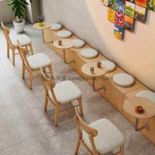 网红奶茶桌厅甜品汉堡接店休闲 椅洽谈待冷饮咖啡简约桌椅组合商