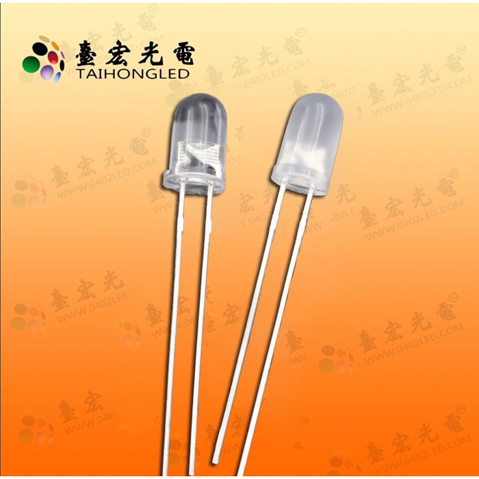 F5/5MM圆头双色无极LED透明雾状直插灯珠高亮红绿红蓝红翠绿双色