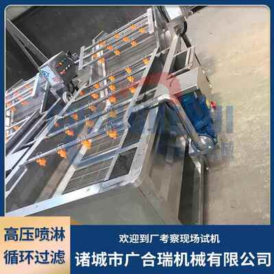 连机续式大白菜线果蔬气泡清洗 冷冻食品解机冻冷却VKA 臭氧洗菜