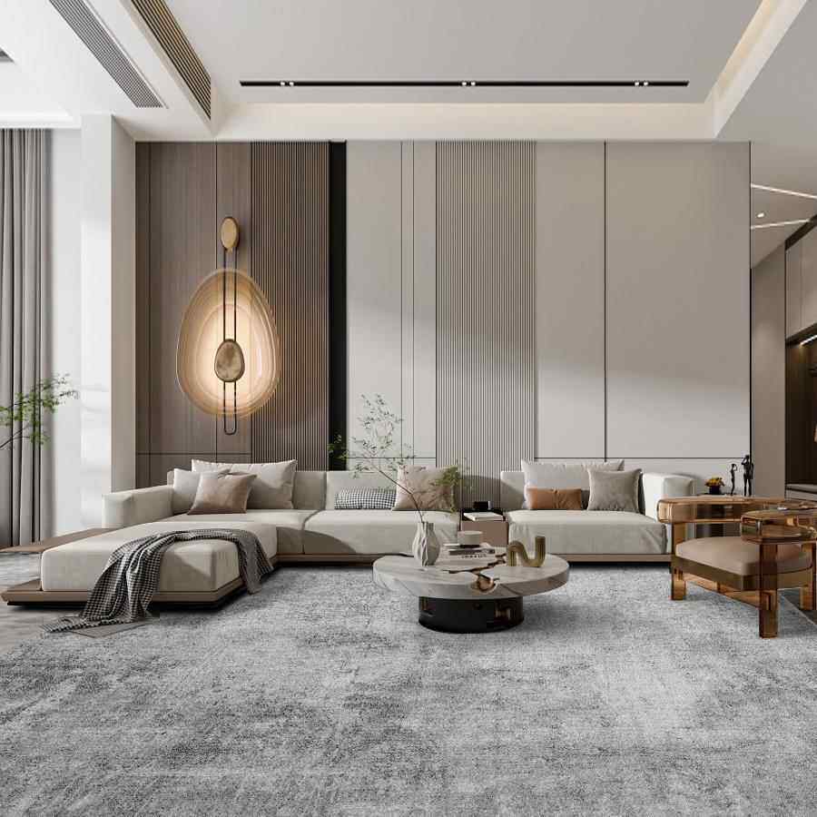 现代简约地毯客厅卧室地垫地毯极简风美欧式床边黑白灰茶几垫轻奢