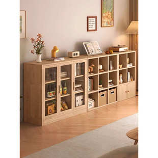 书架书柜架储物柜格子客厅实木自由组合矮全柜收纳落地柜家用物置