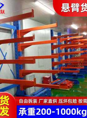 悬臂货架双面可伸缩超市仓储圆管铝合金型拆装穿梭式货架家用商用