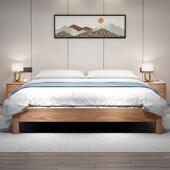 无床头床架红橡木齐边排骨架榻榻米床小户型原木床酒店尺寸可订