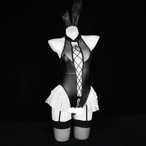 性感纯欲兔女郎紧身连身衣cos角色扮演大尺码开裆晴趣制服免脱qqn