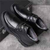 棉鞋 高档帮UORNDMAM冬季 男士 真皮羊毛加绒厚底地雪靴休闲高保暖棉