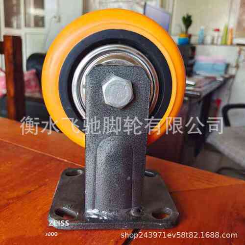 无噪音聚氨酯轮 软胶推车轮子万向轮 工业推车刹车重型脚轮