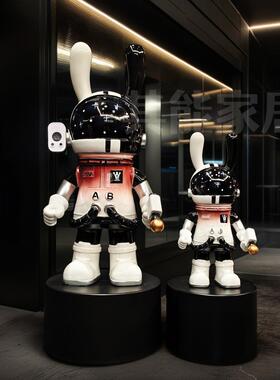 太空兔子宇航员星际兔客厅落地大摆件电视柜旁边星空投影轻奢装饰