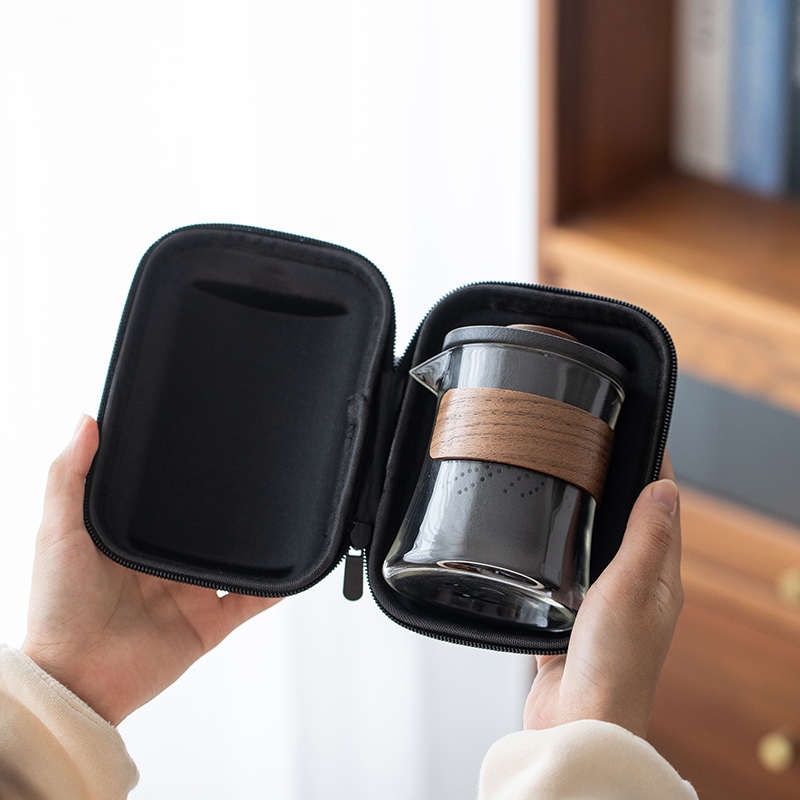 旅行茶具套装便携式户外露营陶瓷快客杯一壶六杯商务活动礼品LOGO