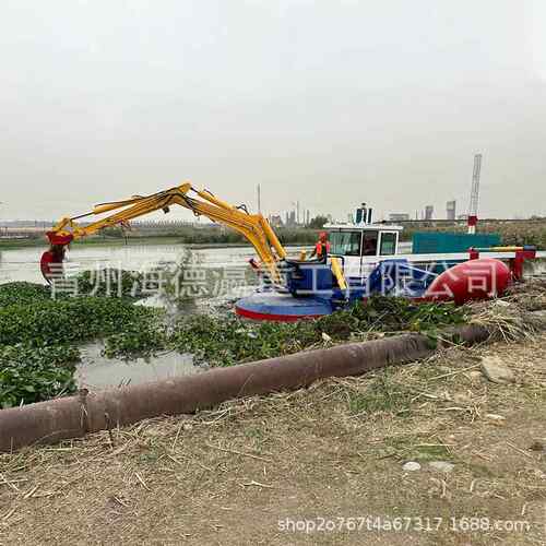 水王多HDY-1618能清淤船两栖功治水王泥船河道清淤挖桩挖打泥船