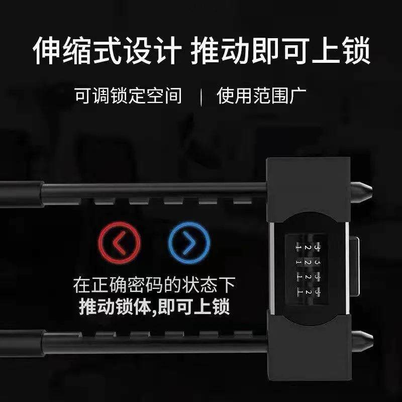 码HAYU型锁玻璃门锁密码锁商铺密店门双开老式家u用锁铺加长插锁