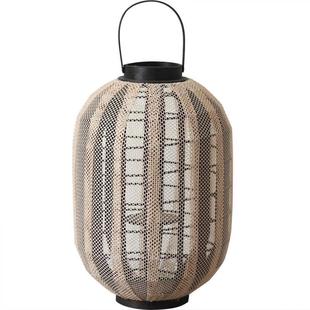 复古藤编大风灯落地烛台手提灯笼酒店样板间花园民宿软装 摆件北欧