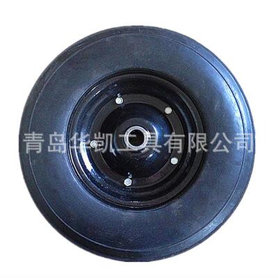 4.80/4.00-8橡胶实心轮子16寸 4.00-8农用独轮车工具车实心轮16寸