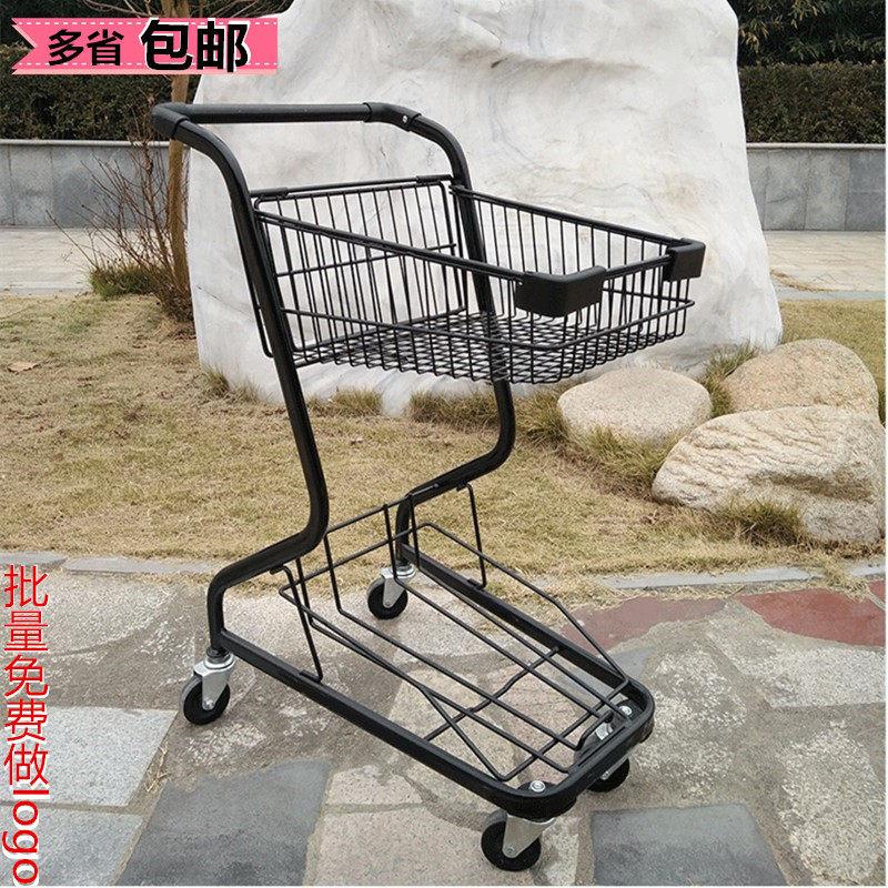 双层超市购物手推车 家用购物小推车 久隆品牌承重50kg