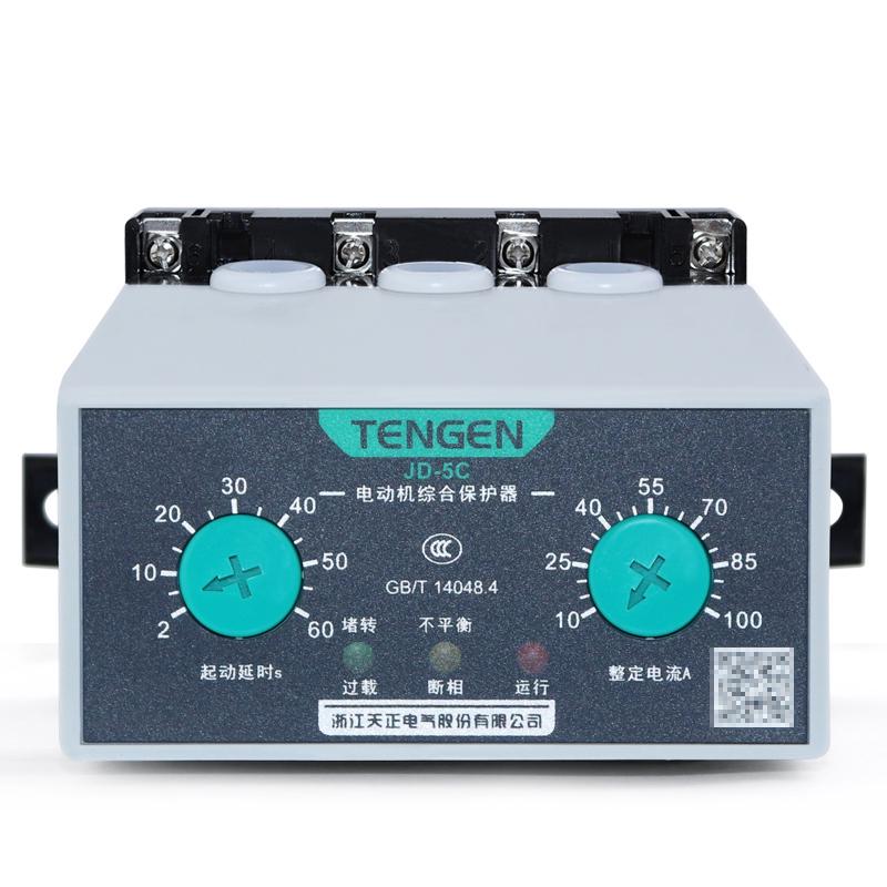 天正电动机综合保护器JD-5C 2-100A电机过载断相缺相220V三相380V