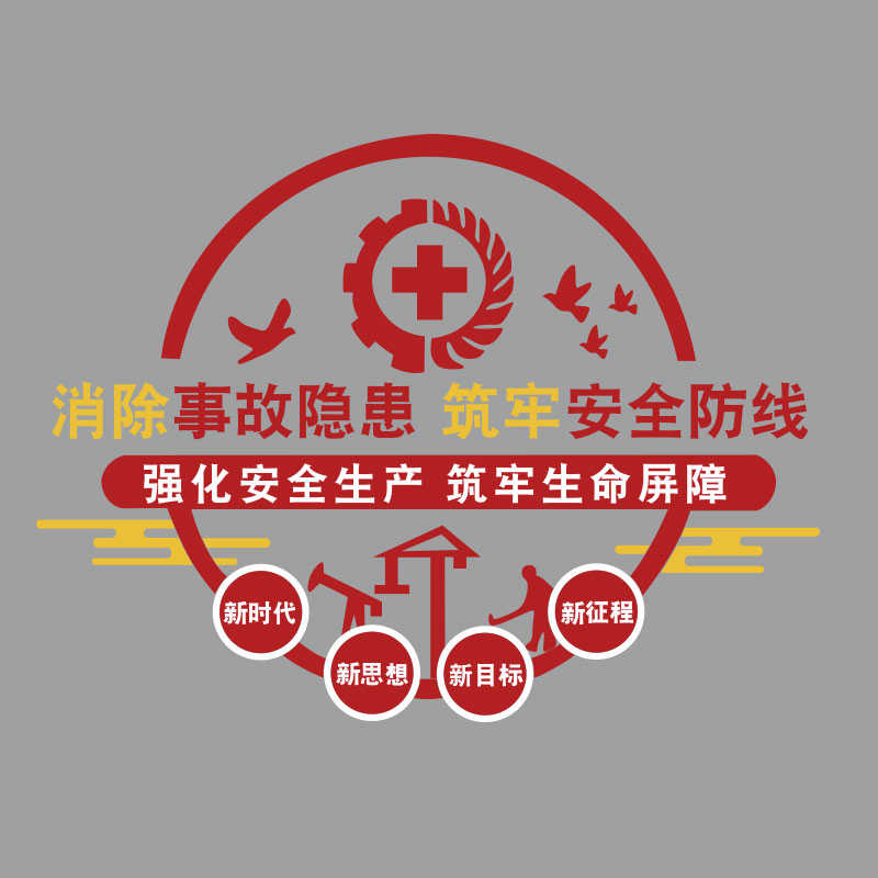 安全生产标语墙贴施工地警示口号工厂房车间文化墙装饰办公室布置
