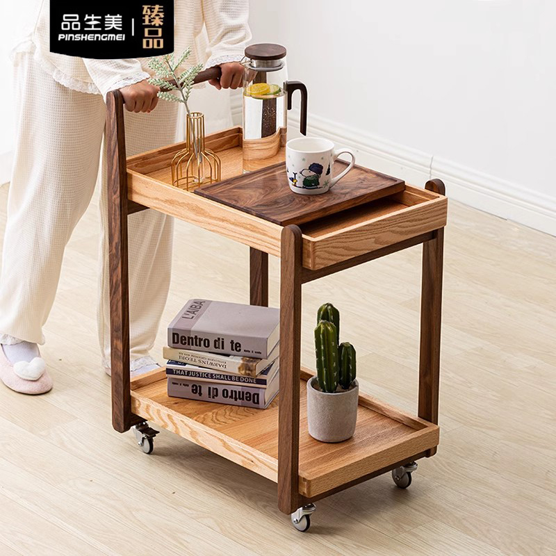 品生美边几移动茶几茶桌小桌子迷你角几沙发边桌床头小方桌小推车