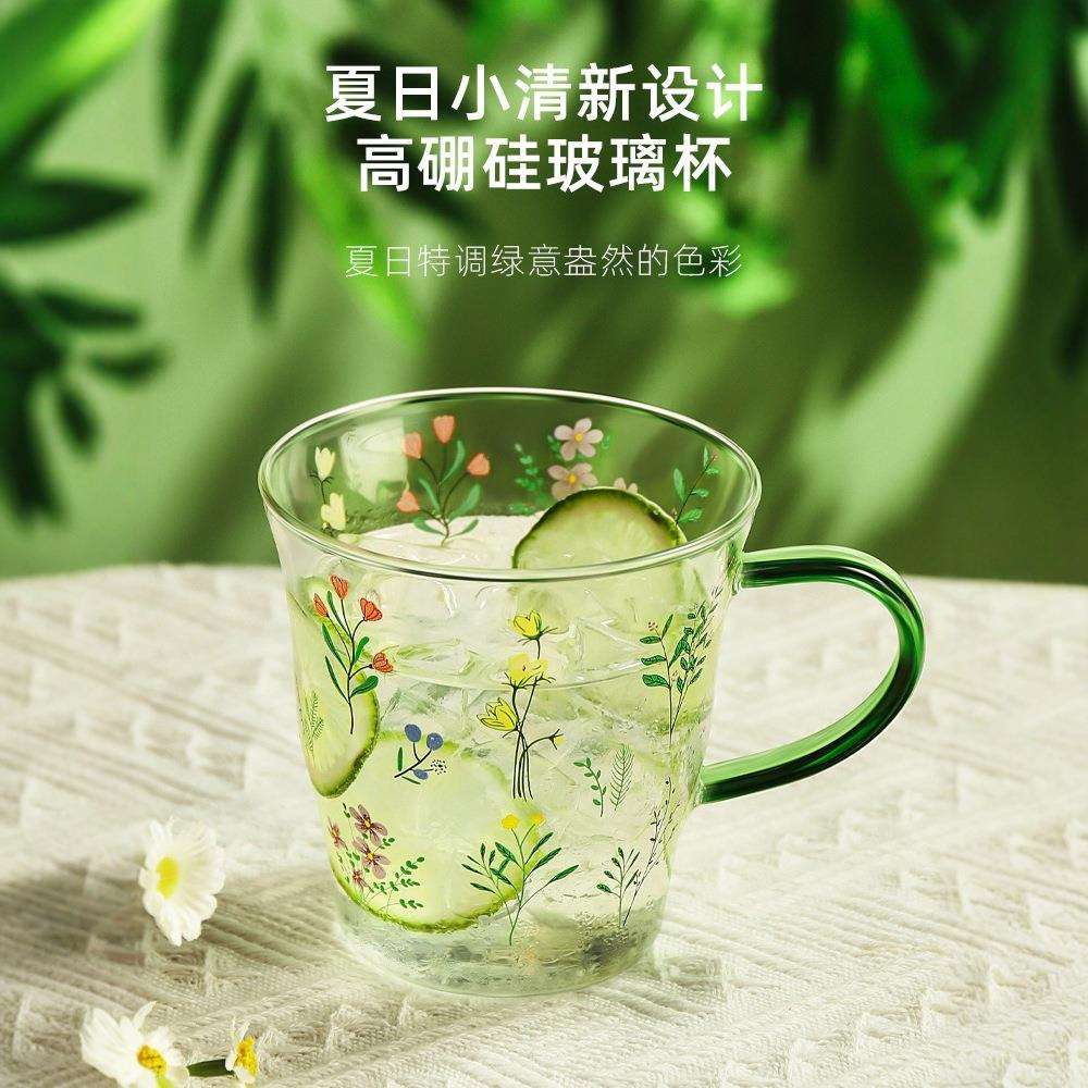 大容量玻璃杯夏季新款耐高温大肚杯女生吸管杯子儿童便携运动水壶